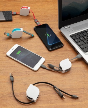 Logo trade corporate gifts picture of: 3-in-1 retractable cable