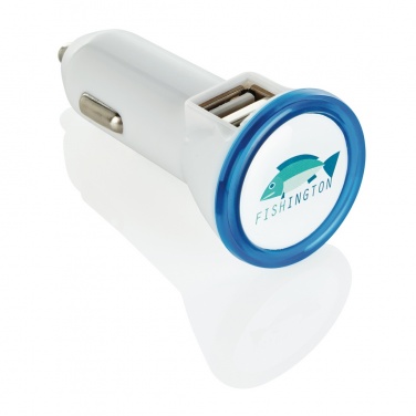 Logo trade promotional giveaways picture of: Powerful dual port car charger