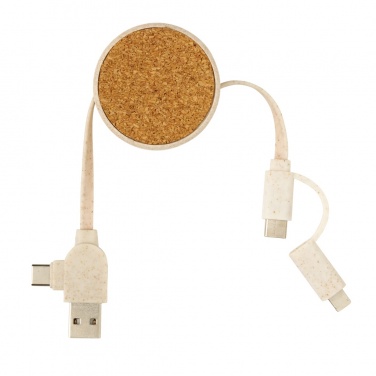 Logotrade promotional giveaways photo of: Cork and Wheat 6-in-1 retractable cable