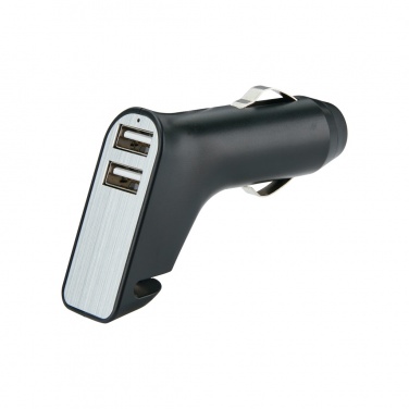 Logo trade advertising products image of: Dual port car charger with belt cutter and hammer