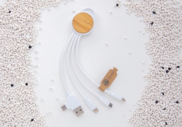 Logo trade promotional merchandise image of: RCS recycled plastic Ontario 6-in-1 round cable