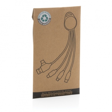 Logo trade advertising products image of: RCS recycled plastic Ontario 6-in-1 round cable