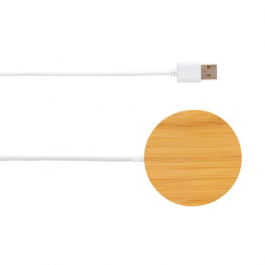 Logo trade promotional product photo of: 10W bamboo magnetic wireless charger