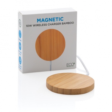Logotrade corporate gift image of: 10W bamboo magnetic wireless charger
