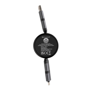 Logo trade business gift photo of: Terra RCS recycled aluminium retractable 6 in 1 cable