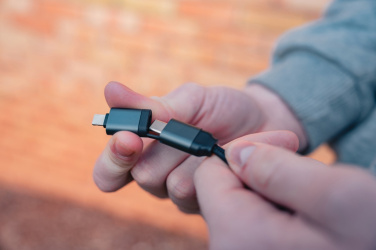 Logo trade promotional item photo of: Terra RCS recycled aluminium retractable 6 in 1 cable