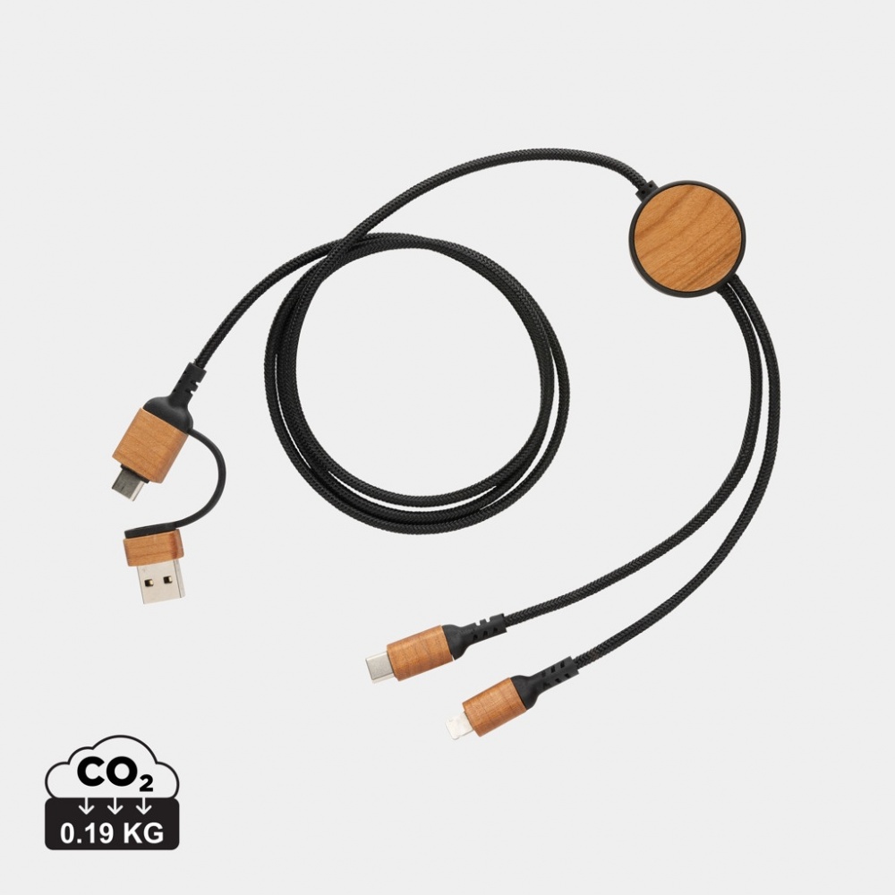 Logotrade promotional item image of: Ohio RCS certified recycled plastic 6-in-1 cable