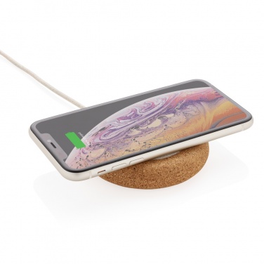 Logo trade promotional giveaways image of: Cork and Wheat 5W wireless charger