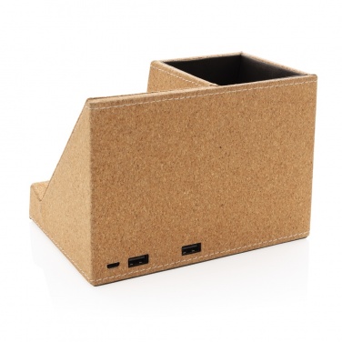 Logotrade promotional merchandise photo of: Cork pen holder and 5W wireless charger