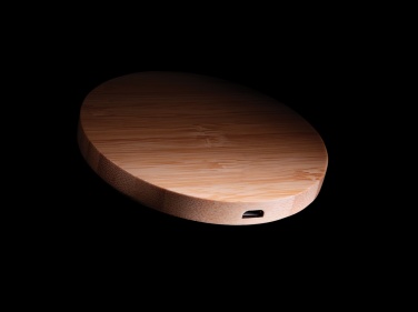 Logotrade promotional item picture of: Bamboo 5W round wireless charger