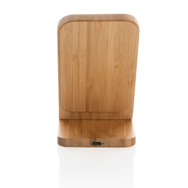 Logotrade promotional item image of: Bamboo 5W wireless charging stand