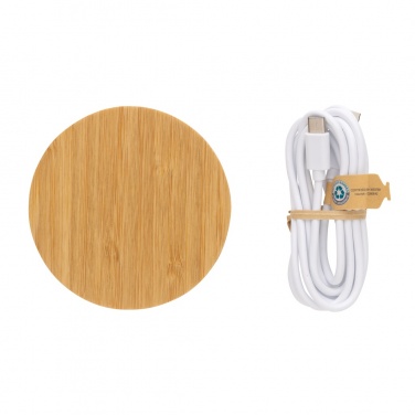Logotrade promotional products photo of: Bamboo 15W wireless charger