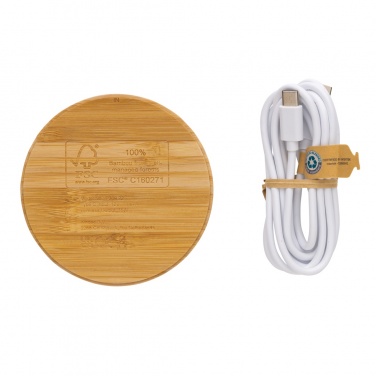 Logo trade advertising product photo of: Bamboo 15W wireless charger