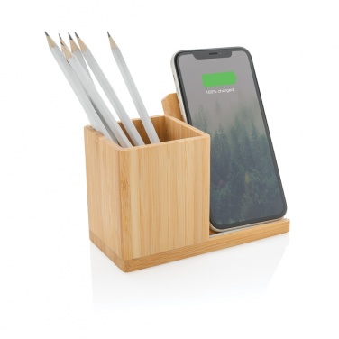 Logo trade promotional items image of: Calgary bamboo 10W wireless charger