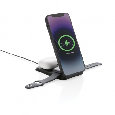 Logotrade advertising product picture of: Swiss Peak RCS rPU 15W  3-in-1 magnetic wireless charger