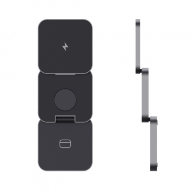 Logotrade promotional product picture of: Terra RCS recycled aluminum foldable 3 in 1 15W charger