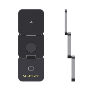 Logo trade promotional gift photo of: Terra RCS recycled aluminum foldable 3 in 1 15W charger