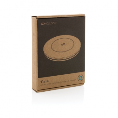 Logo trade promotional merchandise image of: Terra RCS recycled aluminium 10W wireless charger
