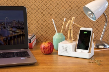 Logo trade promotional gifts image of: Ontario 5W wireless charger with speaker