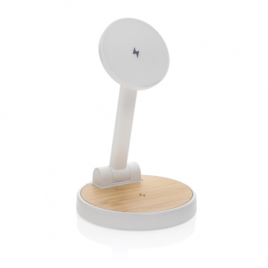 Logo trade promotional products image of: Ontario RCS rplastic 15W magnetic charging 2 in 1 stand