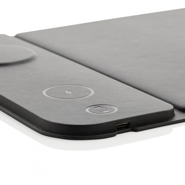 Logotrade promotional merchandise picture of: Swiss peak RCS recycled PU 15W 3 in 1 charging mousepad