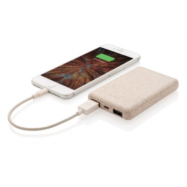 Logotrade promotional item picture of: Wheat Straw 5.000 mAh Pocket Powerbank