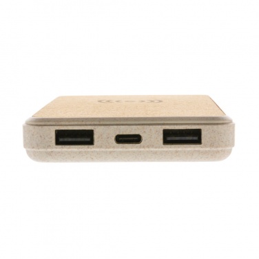 Logotrade promotional product picture of: Cork and Wheat Straw 8.000 mAh 5W wireless powerbank