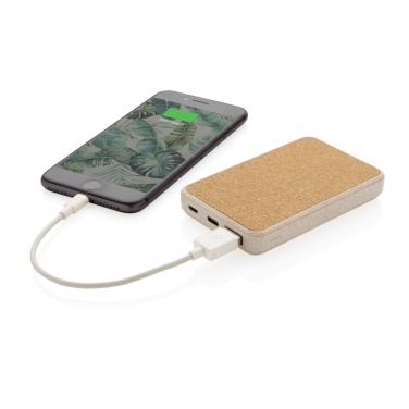 Logo trade advertising product photo of: Cork and Wheat 5.000 mAh pocket powerbank