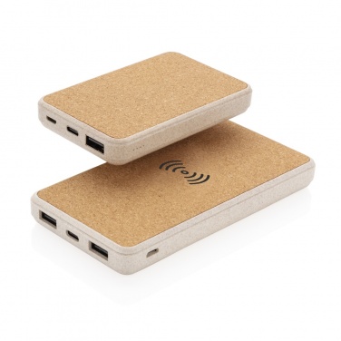 Logo trade corporate gifts picture of: Cork and Wheat 5.000 mAh pocket powerbank
