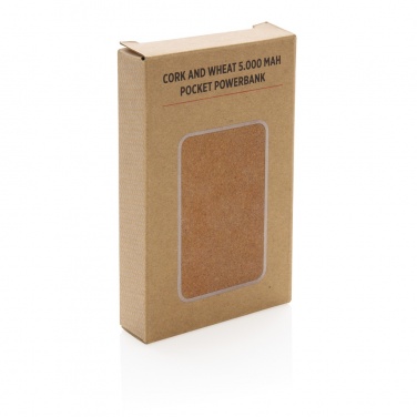 Logo trade promotional giveaway photo of: Cork and Wheat 5.000 mAh pocket powerbank