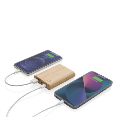 Logo trade corporate gifts picture of: Bamboo 5.000 mAh powerbank