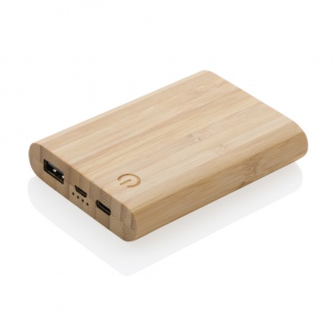Logo trade promotional item photo of: Bamboo 5.000 mAh powerbank