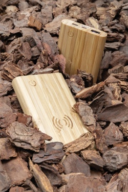 Logo trade promotional giveaway photo of: Bamboo 5.000 mAh powerbank