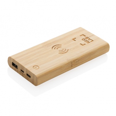 Logotrade business gifts photo of: Bamboo 8.000 mAh 5W wireless powerbank