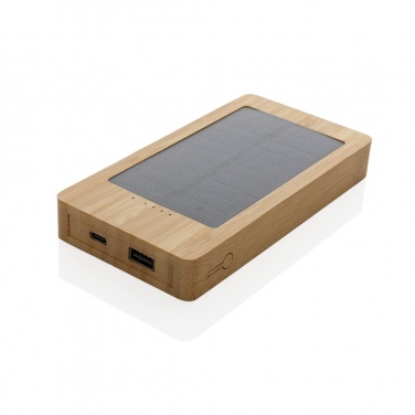 Logotrade promotional product image of: Sunwick 10.000 mAh Bamboo solar powerbank