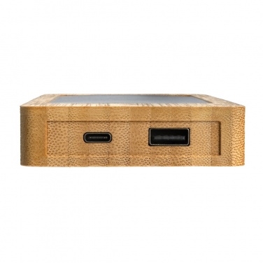 Logotrade advertising products photo of: Sunwick 10.000 mAh Bamboo solar powerbank