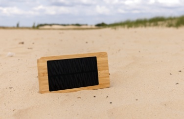 Logo trade promotional product photo of: Sunwick 10.000 mAh Bamboo solar powerbank