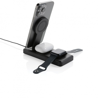 Logo trade promotional merchandise image of: Fenwick RCS recycled plastic 10000mah  3 in 1 fast powerbank