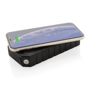 Logo trade promotional gift photo of: RCS recycled plastic Solar powerbank with 10W Wireless