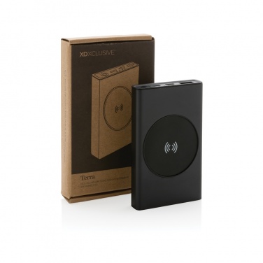 Logo trade advertising products image of: Terra RCS recycled aluminium 5000 mAh powerbank 5W wireless