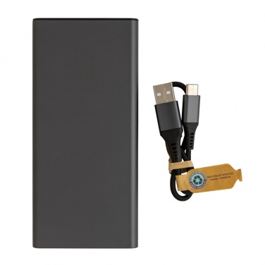 Logo trade promotional merchandise image of: Terra RCS recycled 18W aluminium powerbank 10.000 mAh