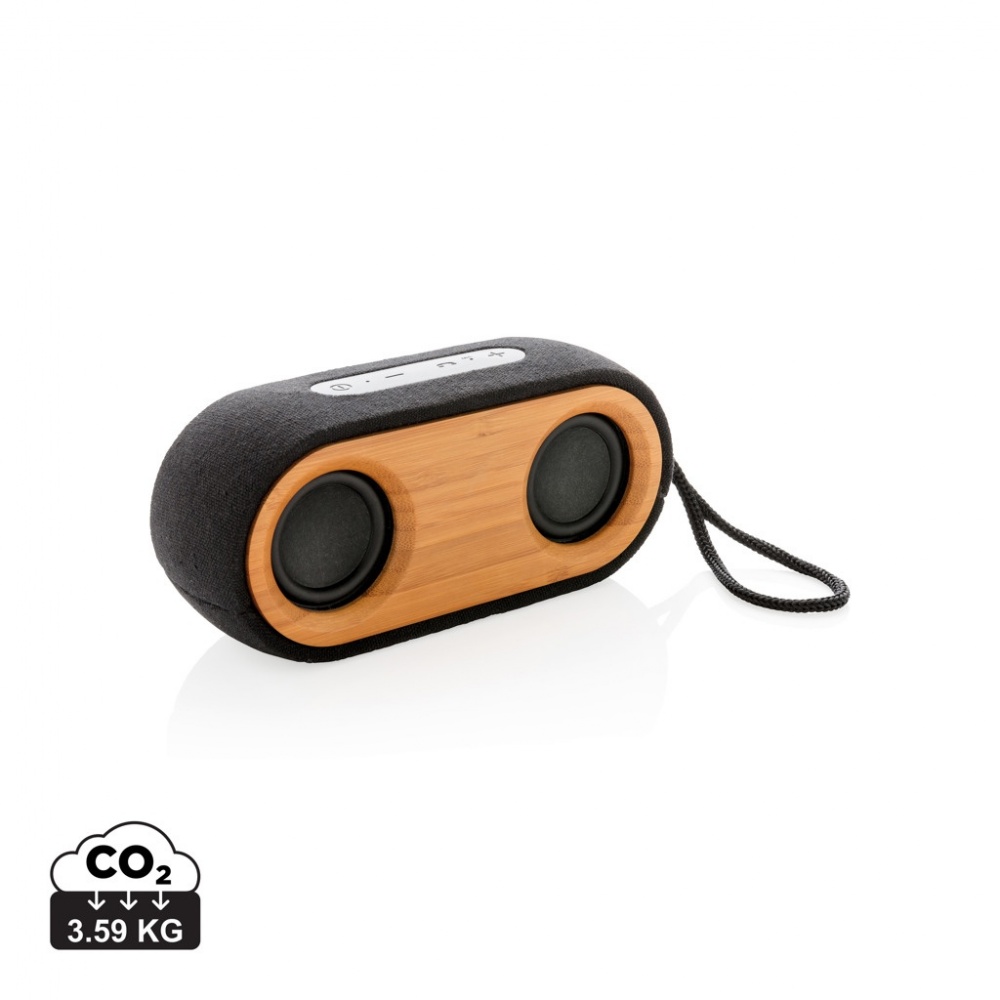 Logotrade promotional item image of: Bamboo X double speaker
