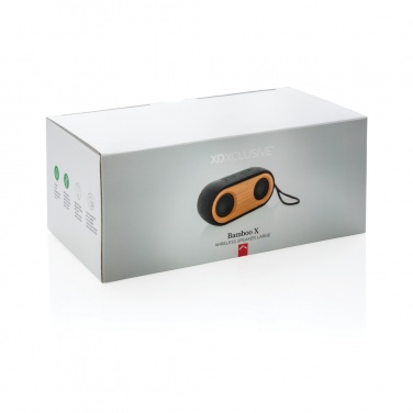 Logo trade promotional giveaways picture of: Bamboo X double speaker
