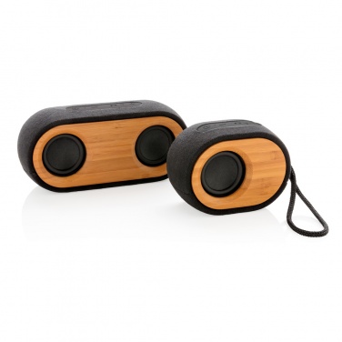 Logo trade promotional giveaways picture of: Bamboo X double speaker