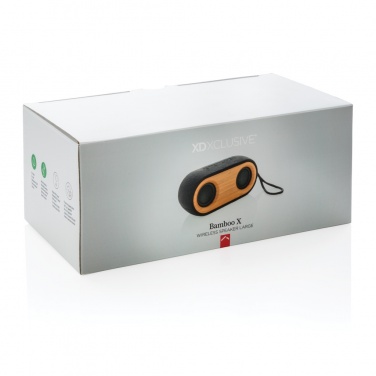 Logo trade corporate gift photo of: Bamboo X double speaker