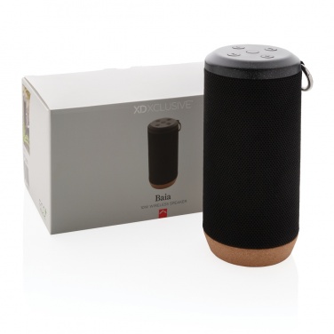 Logo trade business gifts image of: Baia 10W wireless speaker, cork