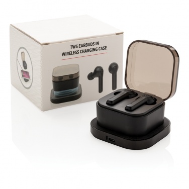 Logo trade advertising products picture of: TWS earbuds in wireless charging case