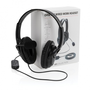 Logo trade promotional merchandise image of: Over ear wired work headset