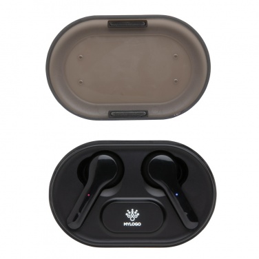 Logo trade business gift photo of: Light up logo TWS earbuds in charging case