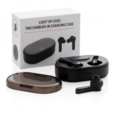 Logotrade promotional merchandise picture of: Light up logo TWS earbuds in charging case
